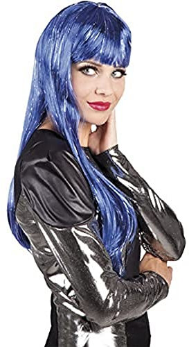 Boland 86297 Erwachsenenperücke Glamour, mit Lametta, Blau, One Size