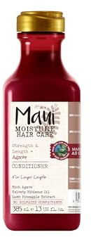 Maui Moisture Strength & Length Agave Locken Conditioner, feuchtigkeitsspendende Haarpflege Spülung mit Agave, Hibiscus Öl & Ananas-Extrakt, pflegende Haarspülung für längeres Haar, vegan* (385 ml)