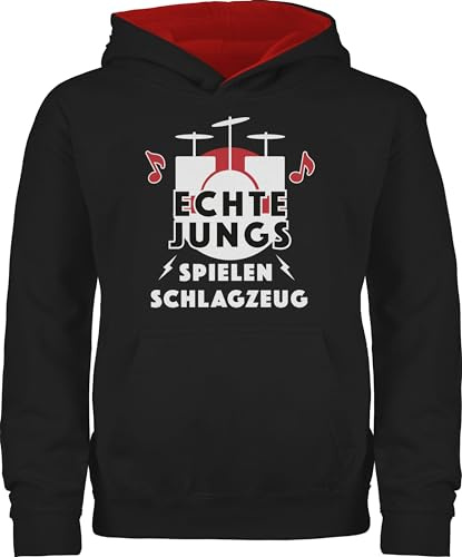 Shirtracer - Pullover Kinder Hoodie Jungen Mädchen - Statement Sprüche - Echte Jungs Spielen Schlagzeug