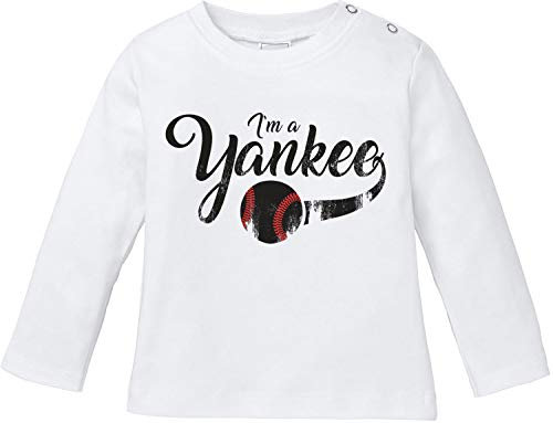 EZYshirt® I`am a Yankee Baseball Shirt T-Shirt Langarm Baby Bio Baumwolle