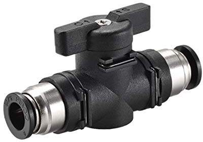 sourcing map Pneumatic Ball Valve, Push to Connect Shut off Valve, 8mm Inner Diameter, for Air Flow Control, Plastic Zinc Alloy Black