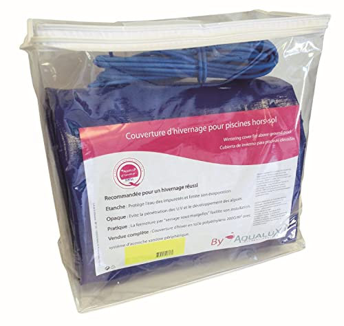 EDG by AQUALUX INTERNATIONAL Couverture Bâche de Protection pour Piscine Hors Sol - Dimensions 7,80 m x 4,00 - Hivernage Piscine