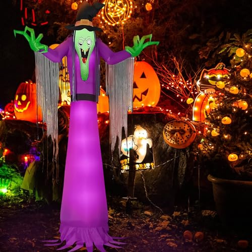 Kalolary Riesige Aufblasbare Halloween-Dekoration Hexe | Hexe Halloween Aufblasbare Geist für Innen- und Außenbereich für Halloween- und Horrorpartys (Hexe)
