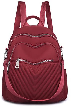 Oxford Tuch Damen Schultertasche Messenger Bag Handy Taschen Mode Rucksack Mehrzweck-Design umwandelbar Satchel, rot,