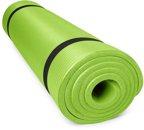 diMio Komfort-Gymnastikmatte Yogamatte in 185x60x1cm, 185x60x1.5cm, 185x90x1.5cm, 200x100x2 mit Tragegurt Phtalatfrei + SGS-geprüft (Grün, 185 x 60 x 1.5 cm)