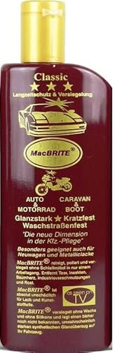KOVA® 1x MacBRITE 500ml + 1x BILDMAGNET! Langzeitschutz & Versiegelung Hochglanz Autopolitur für Lacke Chrom Felgen, Politur Lackreiniger Mac Brite Classic Auto Polierpaste, ähnl. Keramikversiegelung