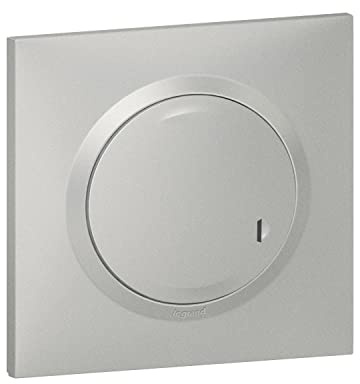Interrupteur sans Fil On/Off pour Éclairages et Prises Connectés Dooxie with Netatmo Complet (Fixation Adhésive, Support, Enjoliveur et Plaque) - Finition Aluminium - 199253 - Legrand