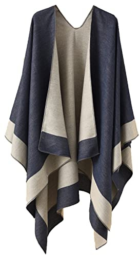Kuukaas Damen Poncho Winter Kaschmir Schal Warm Strick Ponchos & Capes Decke Wrap Open Front Herbst Mantel