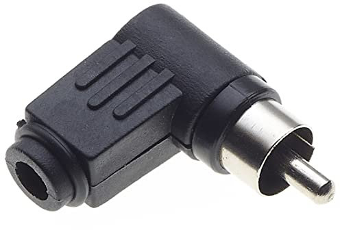 Keple Spina Fono Angolata Con Pin Nichelati E Alloggiamento In Plastica Nera, Confezione Da 10 - Maschio A 90 Gradi, Terminale A Spina Ad Angolo Retto Connettore Audio Video Adattatore Per Cavi