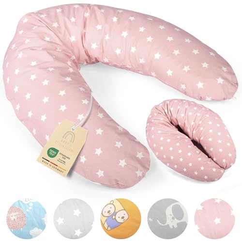 Baby's Stillkissen XXL - 190cm Schwangerschaftskissen mit Bezug - Geprüftes Schwangerschaft Kissen für Baby & Erwachsene - Kuscheliges Stillkissen Seitenschläferkissen & Lagerungskissen Erwachsene