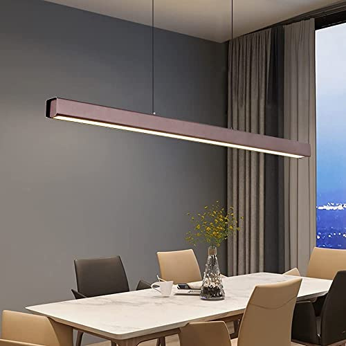 Bellastein LED Pendelleuchte für esstisch dimmbar mit pendellampe höhenverstellbar Moderne Hängeleuchte/Deckenleuchte für büro esszimmer Arbeitszimmer Wohnzimmer Küche Bar leuchte (Kaffee, L100cm)