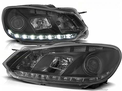 Tuning-Tec LED Tagfahrlicht Scheinwerfer in schwarz für VW Golf 6 VI 10.2008-2012