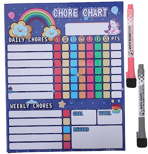 VILLCASE Wiederverwendbare Tabelle Abnehmbare Belohnungstabelle Aus Karton 1 Satz Praktische Tabelle Cartoon-verhaltenstabelle