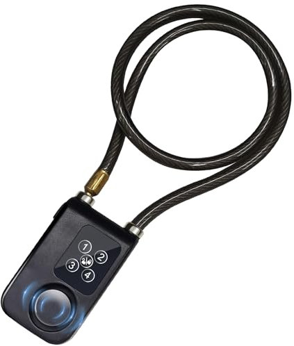 110 dB Fahrradschloss Alarm mit Anti-Diebstahl Vibrationssensor, Wasserdichtes Sicherheits-Kabelschloss für Fahrräder, Motorräder, Langlebiges Fahrradzubehör