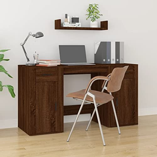 AJSEOYBS BürotischEck Schreibtischschreibtisch Mit Stauraum Braun Eichen-Optik Holzwerkstoffgeeignet FüR Wohnzimmer, Schlafzimmer, BüRo, Besprechungszimmer, Arbeitszimmer