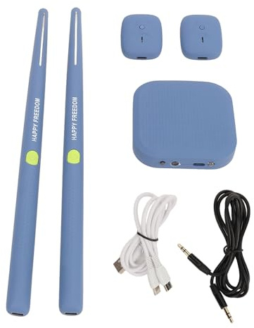 Elektronisches Schlagzeug, Virtual Air Drum Kit, Virtual Reality Drum Set, Tragbares Schlagzeug, 3D-Bewegungserkennungstechnologie, für Anfänger, Kinder und Erwachsene (BLUE)