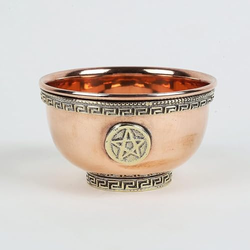 AVA Collections Cuenco pequeño para servir de brujería, ofrenda o manchar, accesorio mágico para pociones Wicca (cuenco de pentagrama)