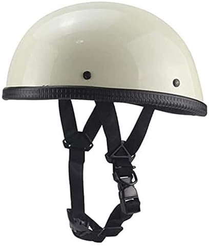 Mezzo Casco Da Motociclista,Stile Tedesco Casco Moto Jet Caschi Demi Omologato ECE Scooter Cruiser Unisex Casco A Scodella Con Fibbia A Sgancio Rapido Caschi Cromwell 2,M:57-58CM