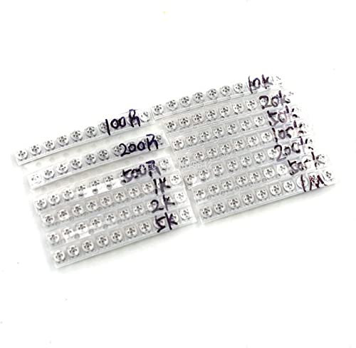 BYCIFRLG Potentiometer 130 STÜCKE 3 * 3 Trimpot Trimmer Potentiometer Kit Variabler Widerstand Kit 10R-1M 3X3 SMD Potentiometer Widerstand 10 Ohm-1M Ohm