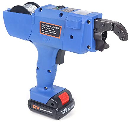 Automatische Elektrische Rebarbindemaschine Tying Machine 8-34mm Rebar Tier Stahlbeton Bindemaschine mit Aufbewahrungsbox und Ladegerät 2 Lithium Ionen Batterien Knotendrahtlänge 300-500mm