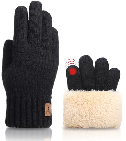 BSITSSS Gants Hiver Homme Femme, Thermique Gant Tactile, Doux Gants Chauds, Épaissir Gants Thermique, Gant Velo Hiver pour Vélo Moto Ski Snowboard Course Randonnée Camping