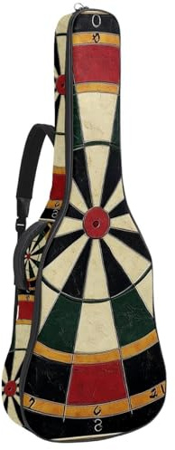 Gitarrentasche, 104 cm, doppelter verstellbarer Schultergurt, Akustikgitarre, Gigbag, Vintage-Sport-Darts, Zielscheibe, 70 Gitarrenkoffer, wasserdicht, Oxford-Stoff, dicker Schwamm,