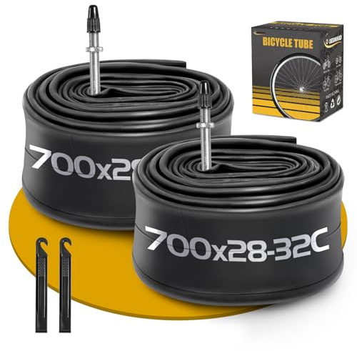 2er-Pack 28 Zoll 700 x 23-25C, 700 x28-32C Rennrad Schlauch FV60mm, Fahrradschlauch kompatibel 700c Schlauch