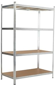 KG KITGARDEN Estantería Metálica Almacenaje de Acero Galvanizado con 4 Baldas de MDF, 180x120x60cm