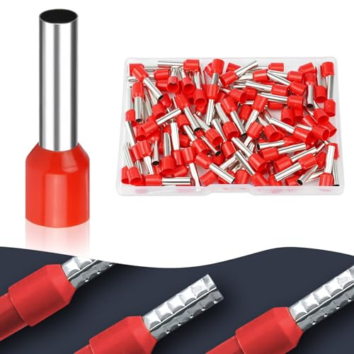 Flintronic Pinza Crimpatrice, 100pz/10.0mm²(Rosso) | Autoregolante Connettore Cavo, Puntale/Terminale Isolato Capicorda, Terminali a Crimpare Per Cavo/Puntalini Elettrici