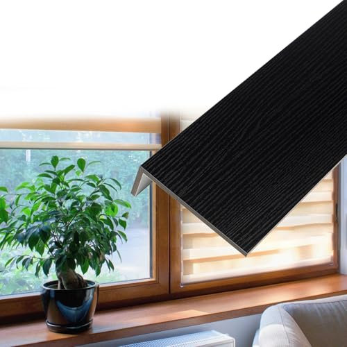 Venatura del Legno Nero Davanzale Interno Finestra Protezione per Davanzale Sostituzione Finestra, Impermeabile Acrilico Copri Davanzale Interno Decorativo Davanzale Copertura(80x15cm(31.5x5.9in))
