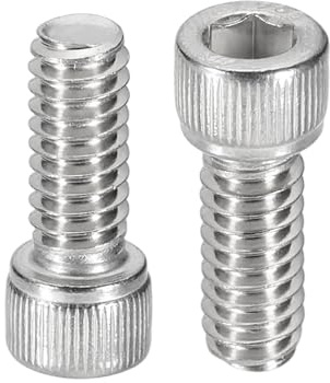 PATIKIL 1/4-20x5/8 Viti a Testa Cilindrica con Esagono Incassato, 10Pz 304 Acciaio Inossidabile Viti Brugola Kit Bulloni a Testa Esagonale, Filettatura Completa, Finitura Brillante
