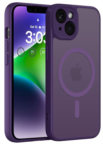 ORDA für iPhone 14 Plus Hülle, Kompatibel mit MagSafe, Dunkel Violett | Vollständiger Kameraschutz, Stoßfest Kratzfest Haltbarkeit, Transluzente Rückseite, Matt Magnetische Handyhülle
