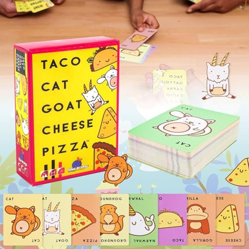 lankai Taco Gato Cabra Queso Pizza, Juego de Cartas rápido y Divertido, Juego Taco Cat Goat Cheese Pizza, Juego De Cartas para 2-8 Jugadores a Partir De 8 Años, 10 Min Juegos De Cartas