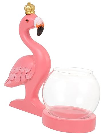 GLEAVI Flamingo Hydrokultur Vase aus Kreatives Desktop Terrarium für Wasserpflanzen und Blumen Tischdekoration für Zuhause für Blumen und Luftpflanzen