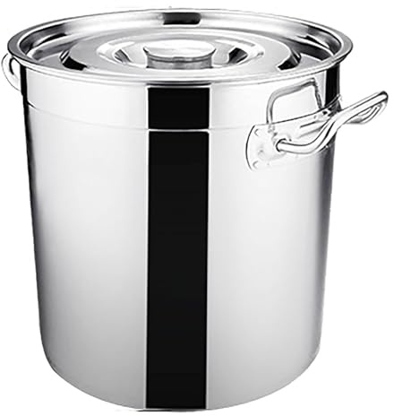 Großer Suppen- und Eintopftopf aus Edelstahl 201 – Multifunktionaler Suppentopf mit Deckel, verdicktes Design für Gas- und Induktionsherde, ideal zum Kochen mit der Familie und zur Essenszub