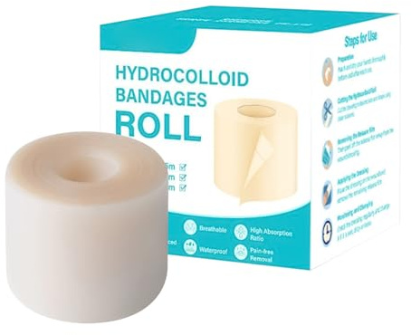Hydrokolloid-Gel-Bandagen, Breite 5 cm, Hydrokolloid-Klebeband, flexibles Wundpflaster für empfindliche Haut, Ferse, Zehen, Fuß, Gesicht, Schnitte, Pickel, Narbenschnitt