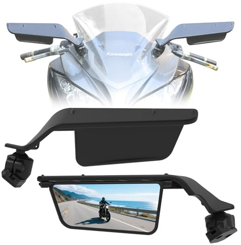 SHEJISI Motorcycle Mirrors for Honda CBR 300R 500R 1000RR 600RR,Kawasaki Ninja 650 500 300 ZX-10R 6R,Suzuki GSX R1000 600,Yamaha R1 R6 R7,Adjustable field of view,Foldable Sport Bike Rear View Mirror