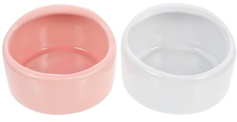 Abaodam 2pcs Ceramic Food Bowls Hamster Food Bowl Decorative Pet Chinchilla Assorted Color Sturdy Small Animal Feeding Supplies for Home Use