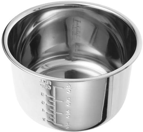 BESPORTBLE Cuve Intérieure de Cuiseur à Riz 4 L en Acier Inoxydable | Argenté, Pot de Remplacement à Paroi Épaisse, Transfert Thermique, Pièce Pratique et Remplaçable