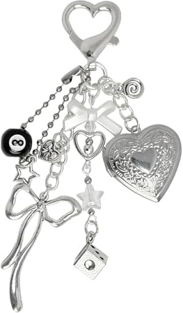 Zimocepuz handbag strap, keychain bracelet heart bow Y2K bag charm cute keyring accessory for women