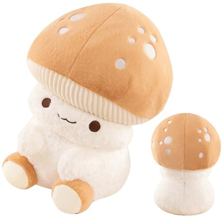 Generisch Coussin en forme de champignon - Coussin douillet - Poupée en tissu - Coussin champignon - Pour filles, enfants, Noël, anniversaire, voiture, canapé, salon, chambre à coucher, bureau