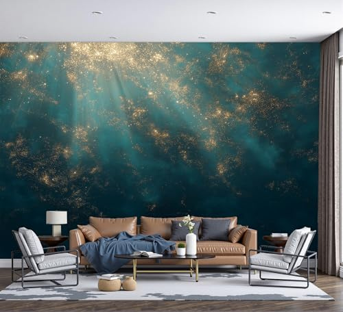 Murales 3D De Seda, Pintado Panorámico Abstracto Textura Mural Para Artística, Papel Tapiz Fotomurales Mar Profundo Sombra Decoración Póster De Pared Salón Dormitorio, 350 x 256cm