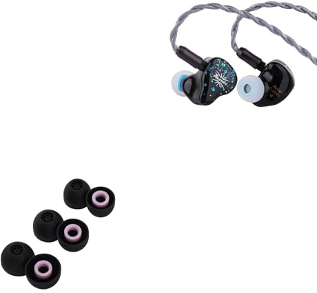 Linsoul Kiwi Ears Astral 1DD+6BA In Ear Monitor Ibrido,Cuffie per Studio di Registrazione+ Kiwi Ears Flex Earbud Tips, puntali di ricambio in silicone