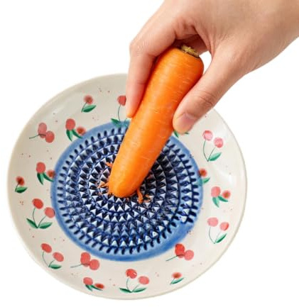Plato Rallador Manual con Patrón de Frutas de Cerámica