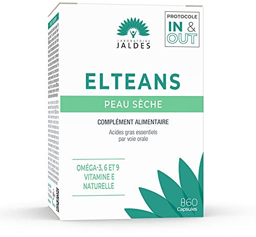 ELTEANS CAPSULES boite de 60 Caps | Confort des Peaux Sèches à très Sèches | Apporte une Combinaison Equilibrée en Acides Gras Essentiels Oméga-3, 6 et 9 | LABORATOIRE JALDES