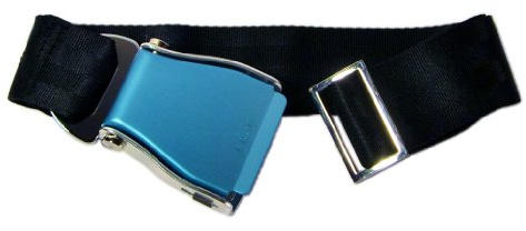 Skybelt Flugzeuggürtel in Hellblau/Schwarz Seatbelt Gürtel