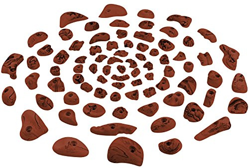 ALPIDEX 80 Klettergriffe Klettersteine 6-10 m² Größen XL L M S Starterset | Bouldersteine, Bouldergriffe, Kletterwandbau, Spielturm, Trainingswand, wetterfest, Indoor, Outdoor, Klettern, Kinder