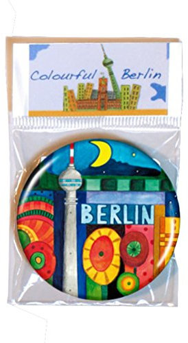 Magnet/Kühlschrankmagnet: Berliner Motive (Fernsehturm, Brandenburger-Tor, Berliner Bär, Berlin-Schriftzug, Berliner Mauer) 5er Set, bunt