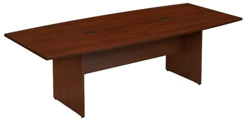 Bush Business Furniture 96-inch Office Conference Table with Wood Base, Boardroom Meeting Space for 8 Users, Hansen Cherry