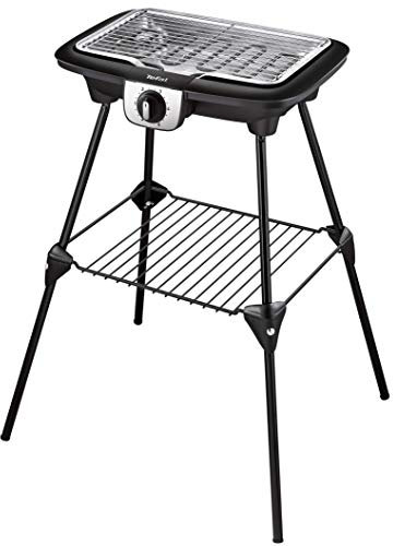 Tefal BG931812 Barbecue Électrique Multifonction sur Pieds Easy Grill 2 en 1 Cuisson BBQ Gril et Plancha utilisation intérieur et Extérieur 2100W